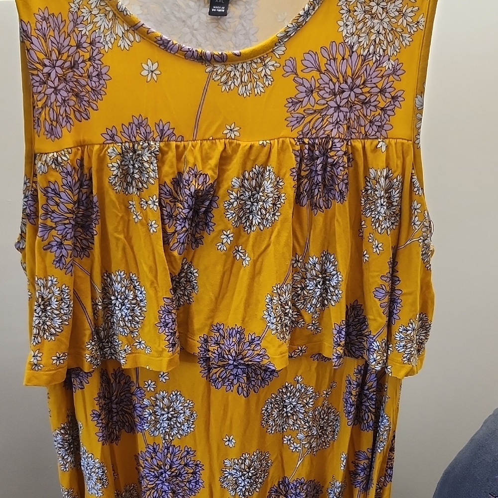 a.n.a Yellow and Purple Floral Dress